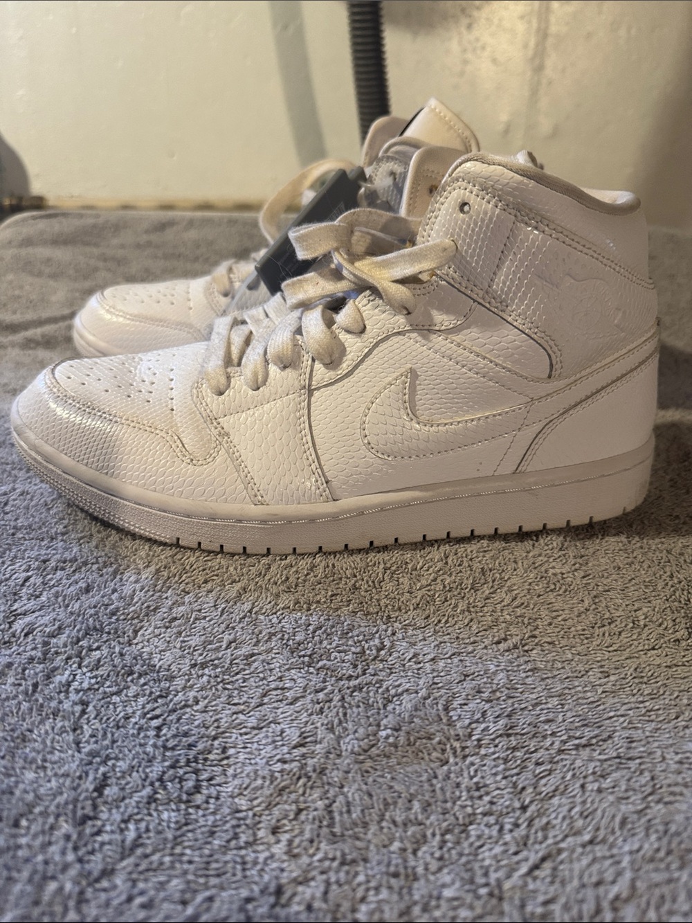 Nike White Mid-Top Leather Sneakers